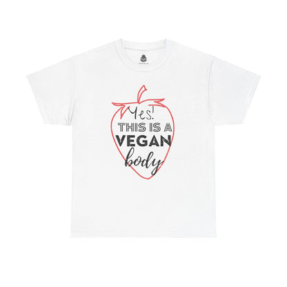 Yes! This is a vegan body - Unisex Heavy Cotton Tee T-Shirt Vegan Joy Jar