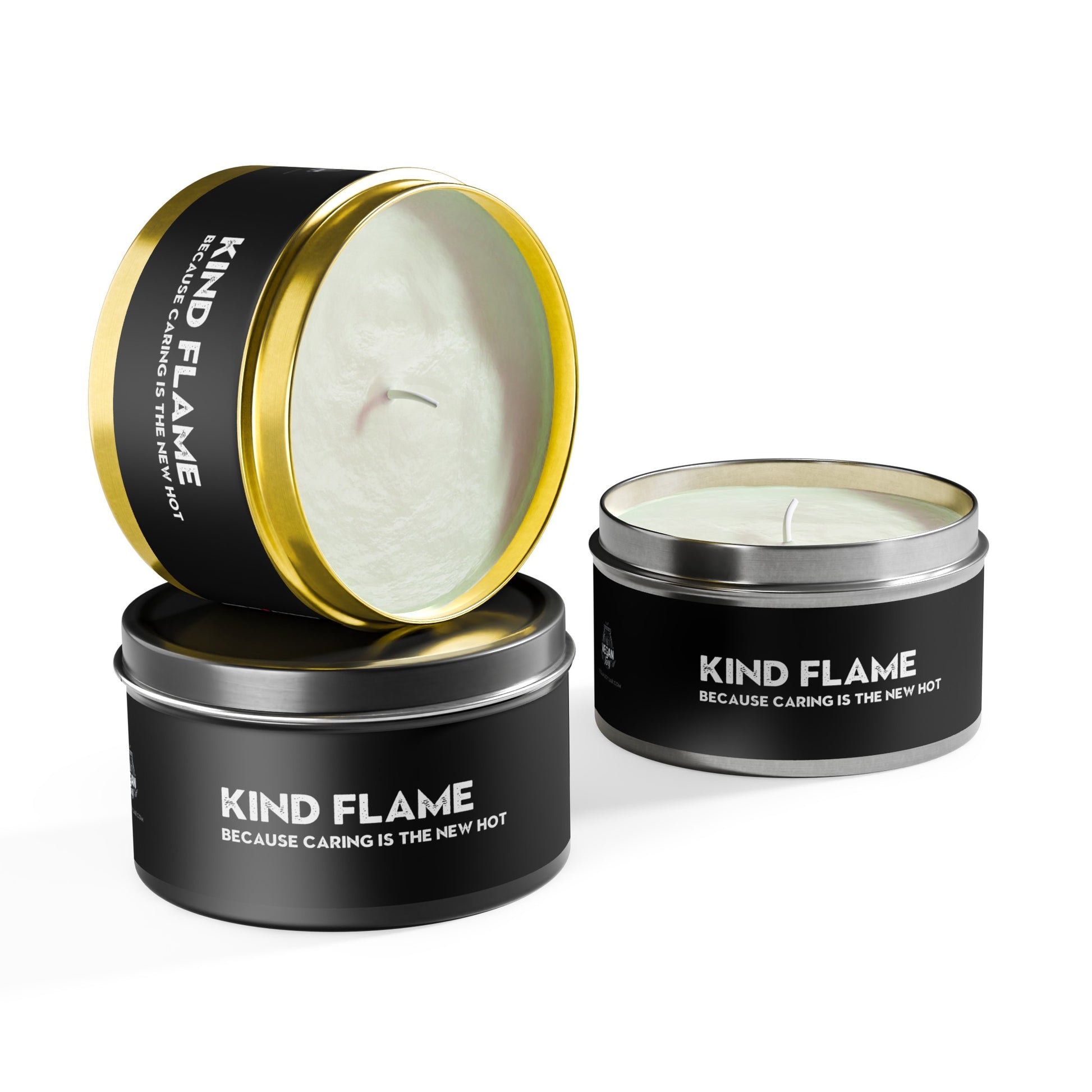 Kind Flame - Natural, hand-poured coconut soy wax Tin Candle Home Decor Vegan Joy Jar