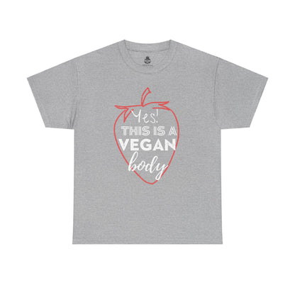 Yes! This is a vegan body - Unisex Heavy Cotton Tee T-Shirt Vegan Joy Jar