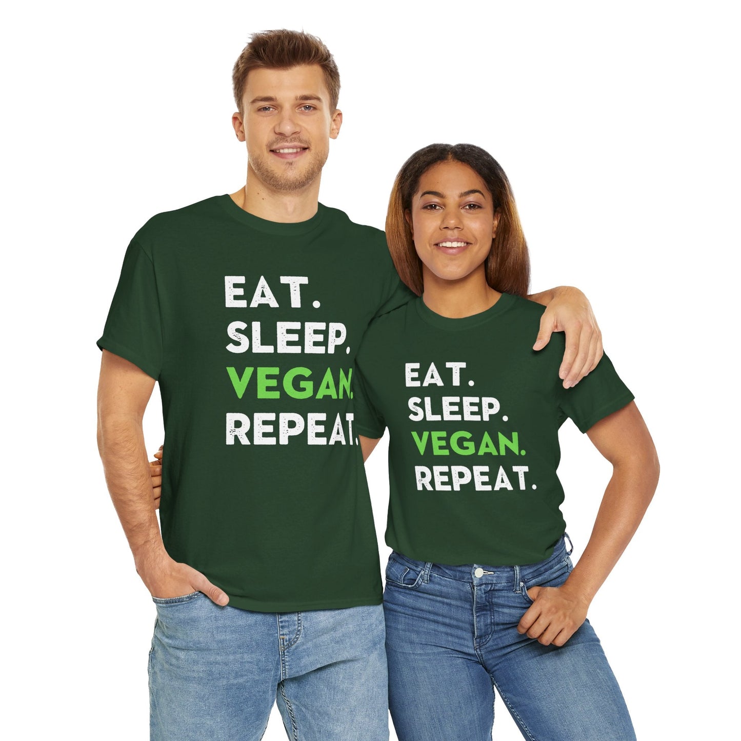 Eat. Sleep. Vegan. Repeat. t-shirt T-Shirt Vegan Joy Jar