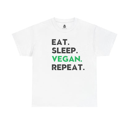 Eat. Sleep. Vegan. Repeat. t-shirt T-Shirt Vegan Joy Jar