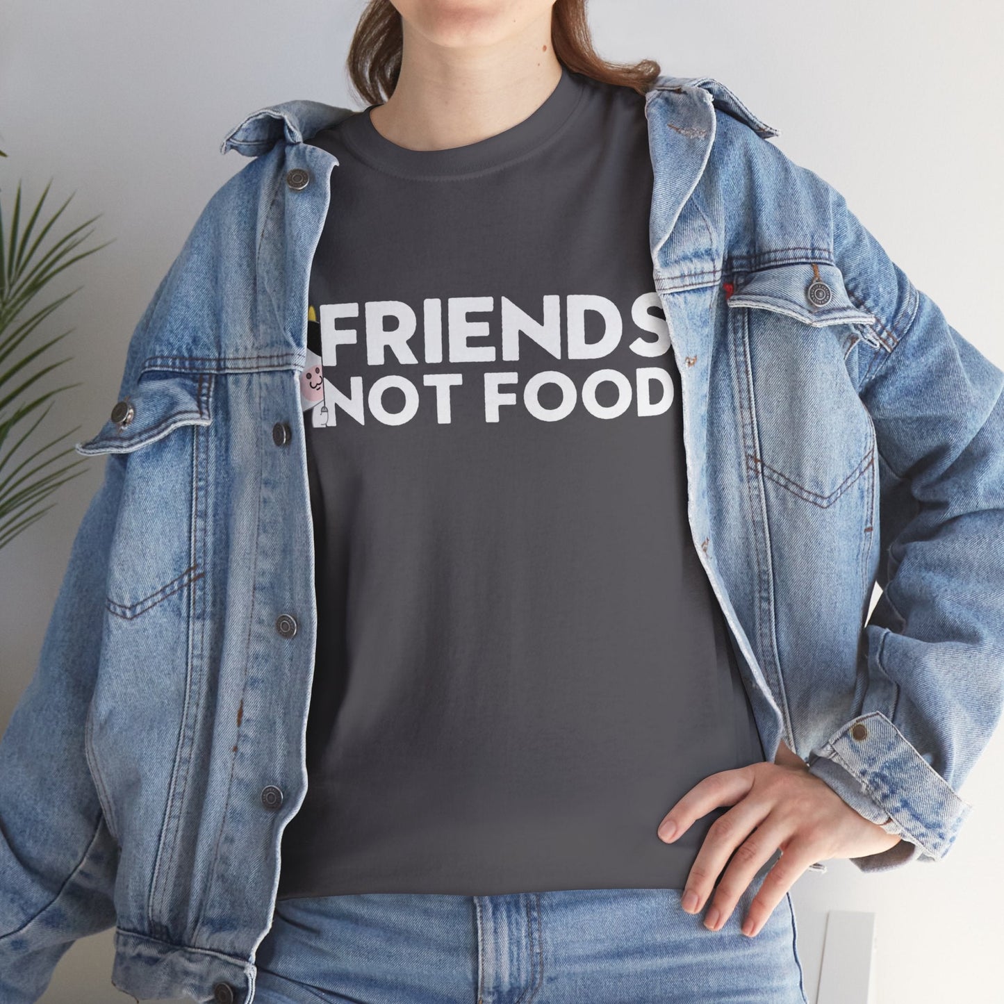 Friends not Food t - shirt T - Shirt Vegan Joy Jar