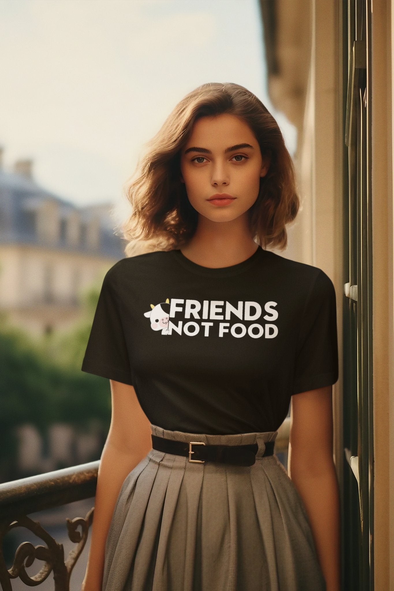 Friends not Food t - shirt T - Shirt Vegan Joy Jar