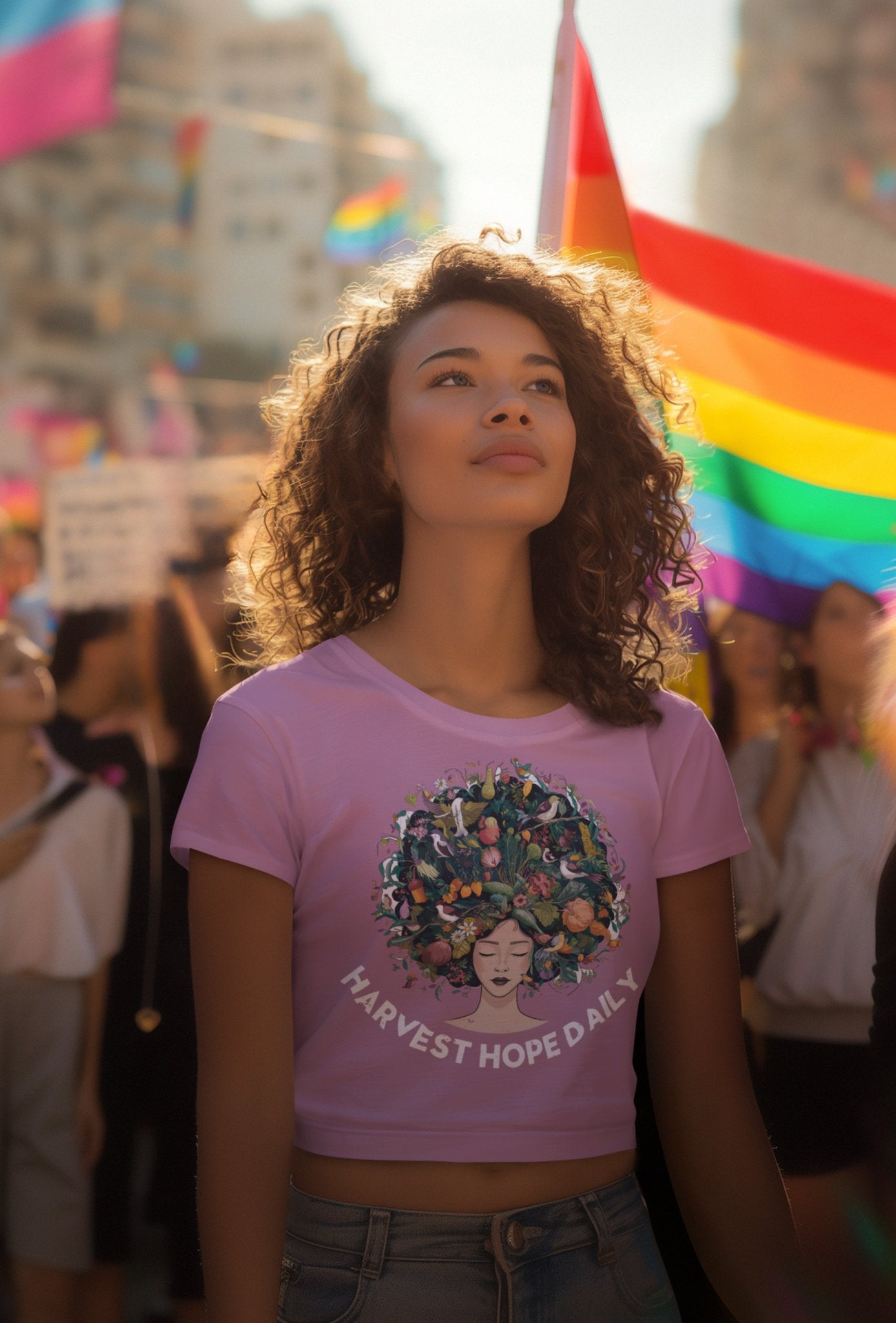 Harvest Hope Daily Crop Top T - Shirt Vegan Joy Jar