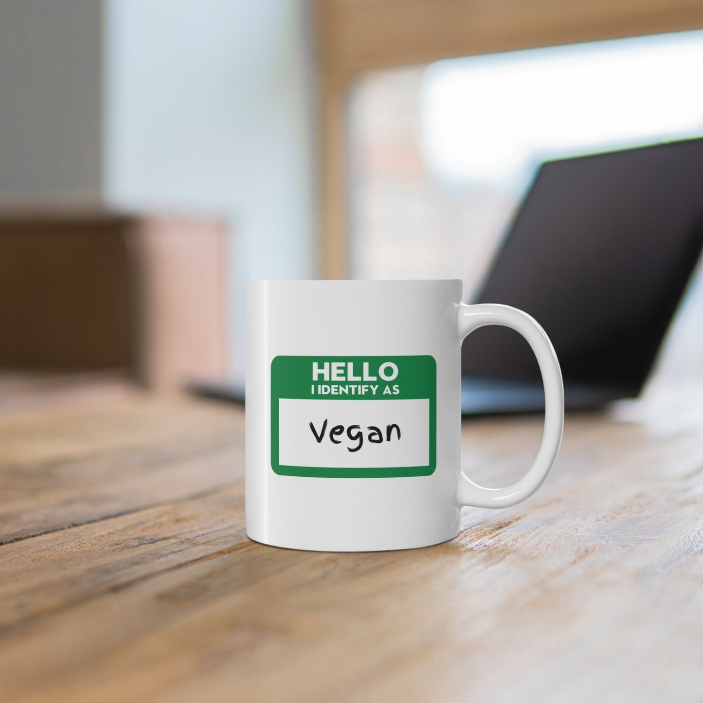 I identify as Vegan - Coffee mug 11oz Mug Vegan Joy Jar