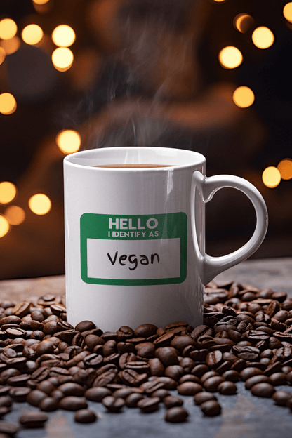 I identify as Vegan - Coffee mug 11oz Mug Vegan Joy Jar