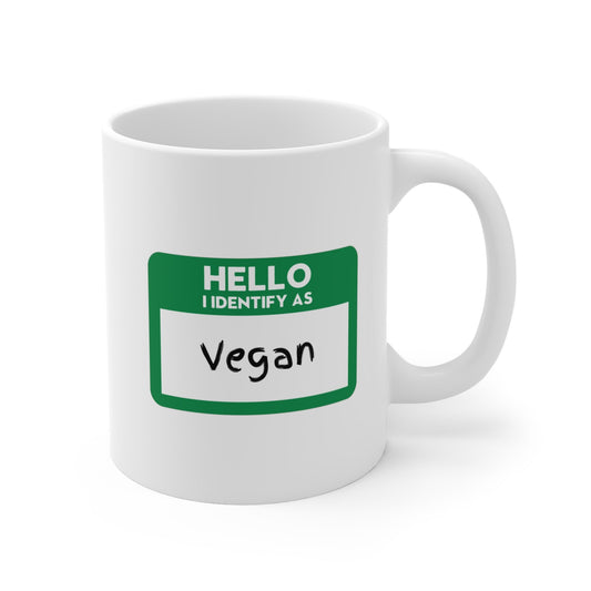 I identify as Vegan - Coffee mug 11oz Mug Vegan Joy Jar