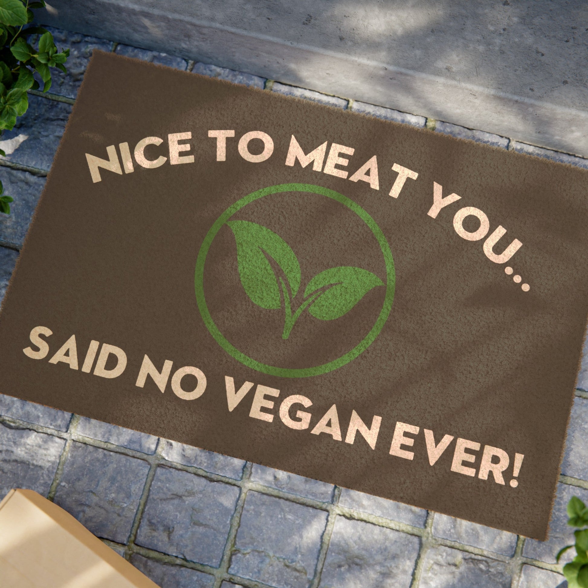 Nice to meat you... said no vegan ever (Black Edition) - Doormat Home Decor Vegan Joy Jar