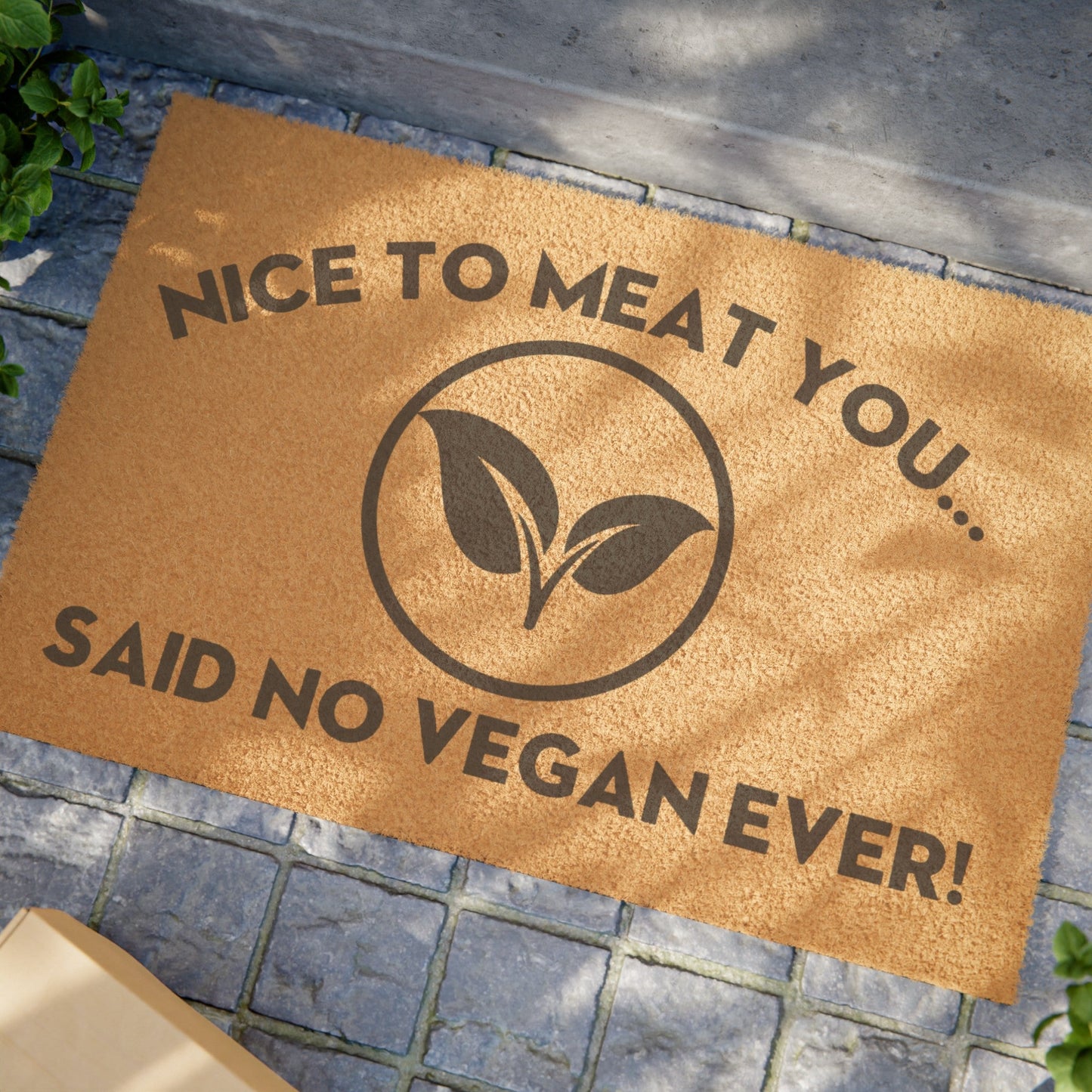 Nice to meat you (black text) - Doormat Home Decor Vegan Joy Jar