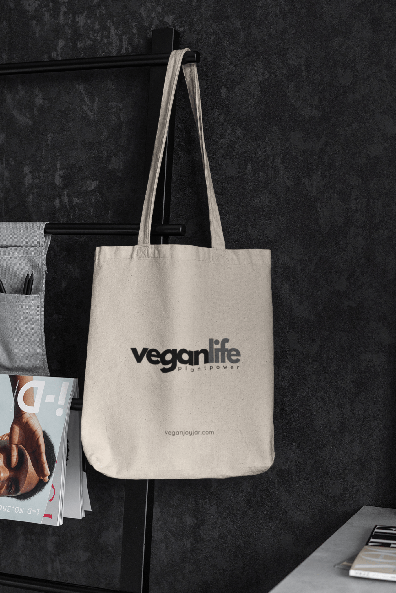 Vegan life - Organic Canvas Tote Bag Bags Vegan Joy Jar