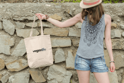 Vegan life - Organic Canvas Tote Bag Bags Vegan Joy Jar