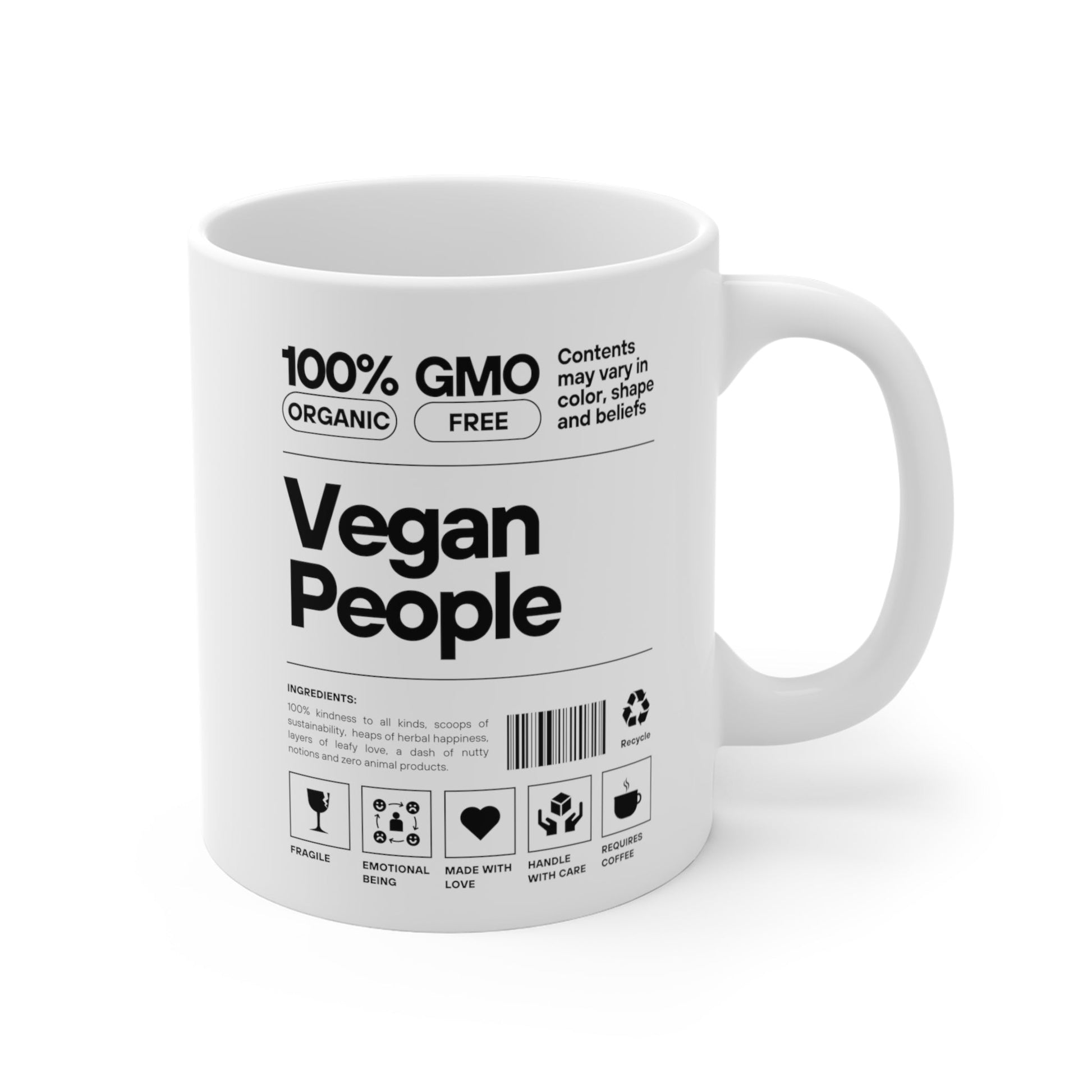 Vegan People Ingredients - Coffee Mug 11oz Mug Vegan Joy Jar