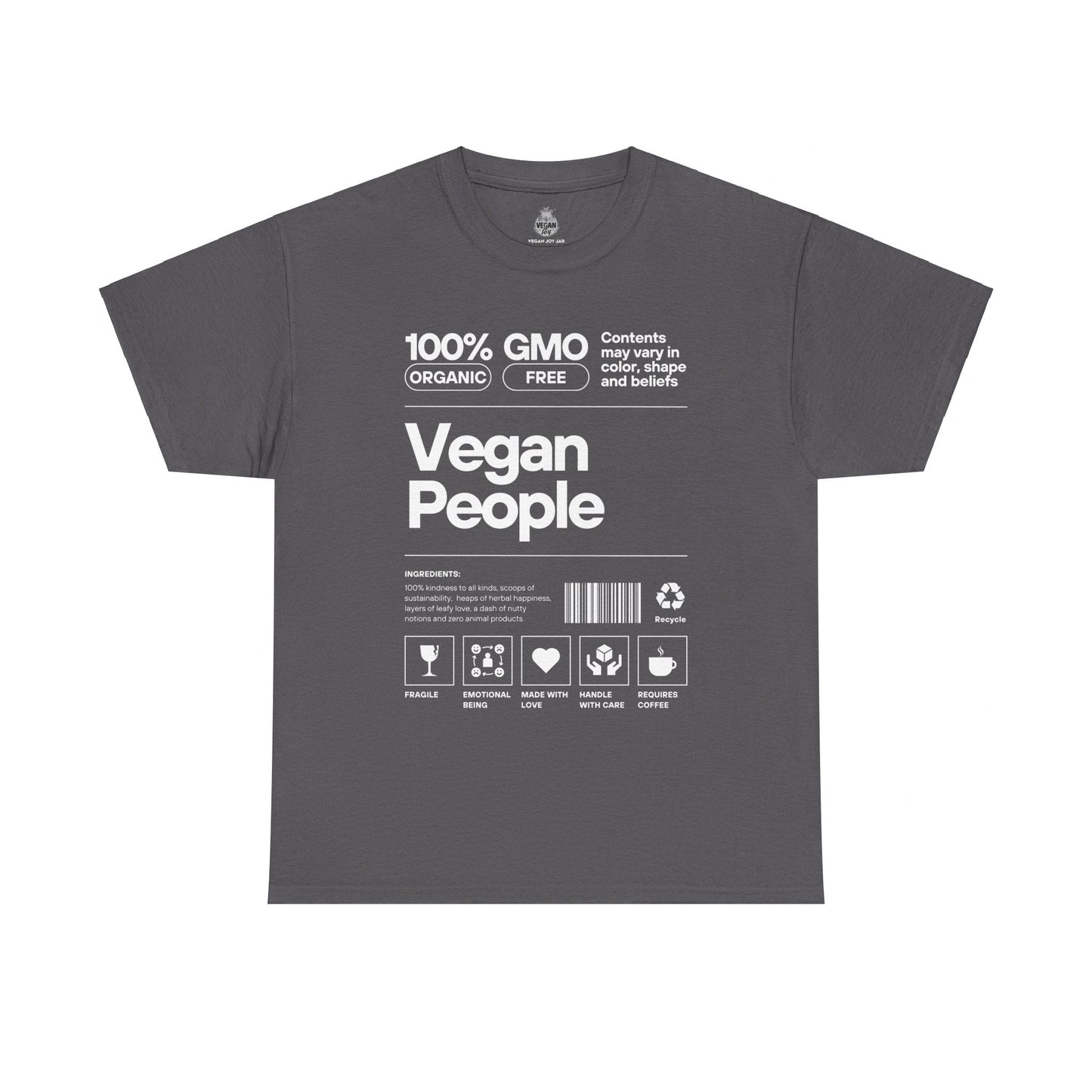 Vegan People Ingredients List t - shirt T - Shirt Vegan Joy Jar