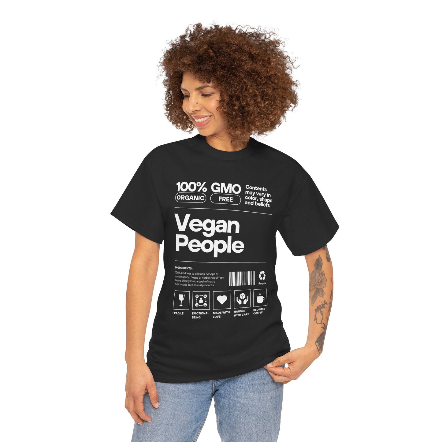 Vegan People Ingredients List t - shirt T - Shirt Vegan Joy Jar