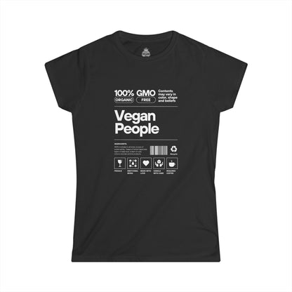 Vegan People Ingredients List Women's Softstyle t - shirt T - Shirt Vegan Joy Jar