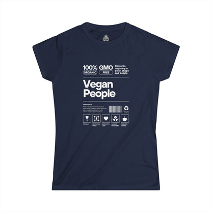 Vegan People Ingredients List Women's Softstyle t - shirt T - Shirt Vegan Joy Jar