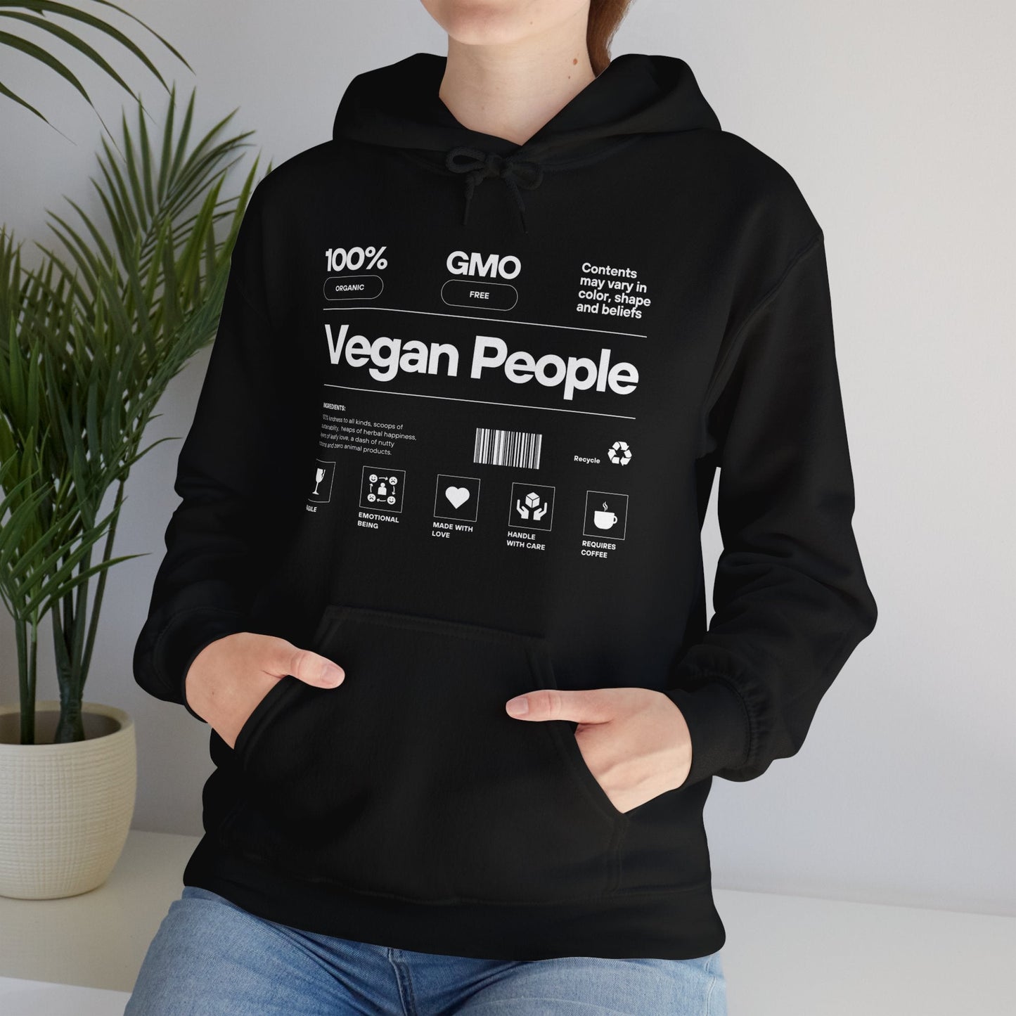 Vegan People Ingredients - Unisex Heavy Blend™ Hooded Sweatshirt Hoodie Vegan Joy Jar