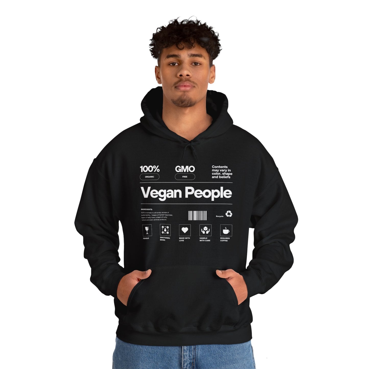 Vegan People Ingredients - Unisex Heavy Blend™ Hooded Sweatshirt Hoodie Vegan Joy Jar